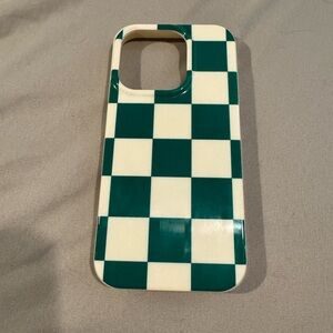 Checkered Green and White Phone Case